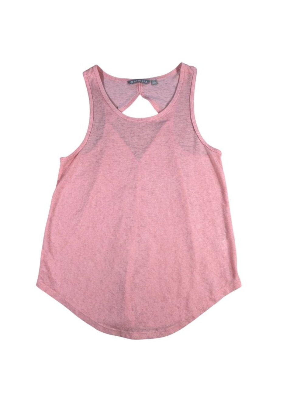 Athleta Sleeveless Tank Top Sz S Pink w/ Keyhole Back Lightweight Modal Blend